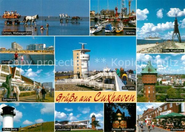 Cuxhaven Duhnen Nordseebad Wattwagenfahrt Marina Sahlenburg Döse A