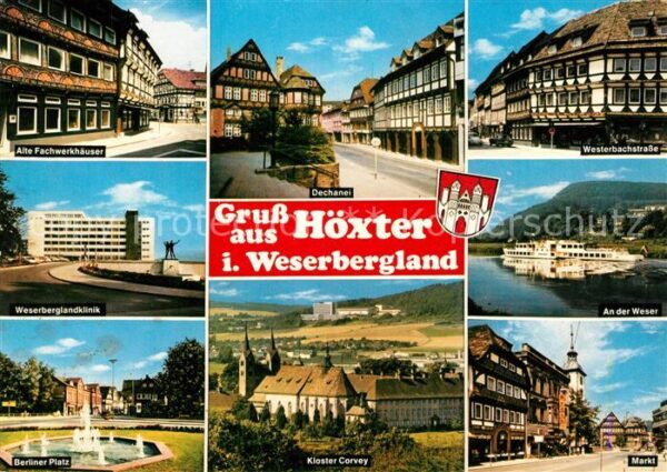 Hoexter Weser Alte Fachwerkhäuser Weserberglndklinik