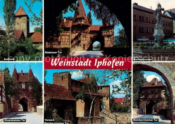 Iphofen Zentturm Rödelseer Tor Marienbrunnen Ei