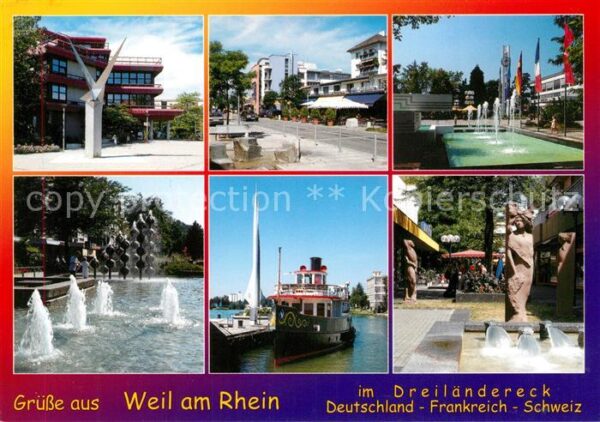 Weil am Rhein Teilansichten Wasserspiele Rheinpartie