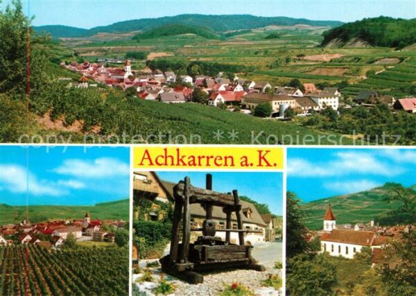 Achkarren Panorama Reben Trotte Kirche