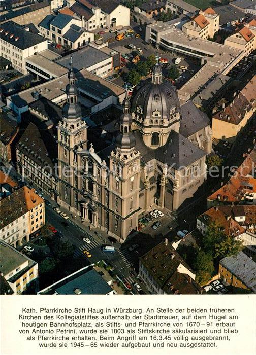 Wuerzburg Kath Pfarrkirche Stift Haug Fliegeraufn