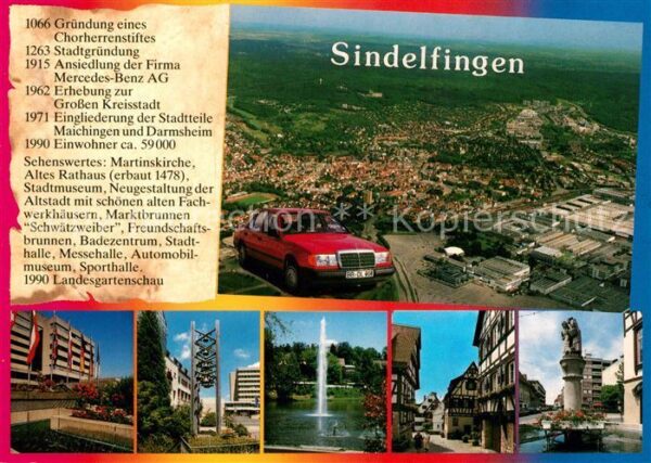 Sindelfingen Fliegeraufnahme Rathaus Messehalle Font