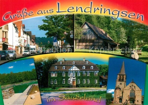 Lendringsen Sauerland Ortspartie Fachwerkhaus Badesee Schloss