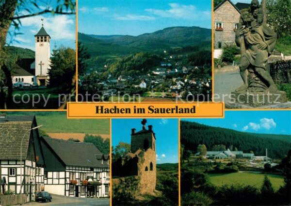 Hachen Sauerland Kirche Panorama Denkmal Fachwerkhäuser