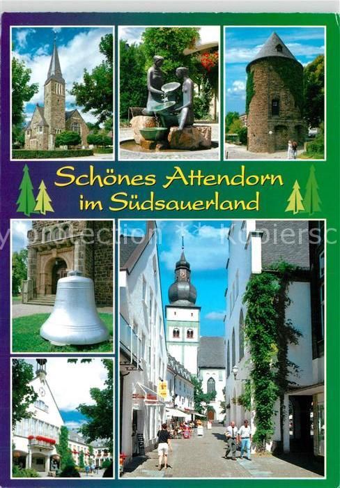 Attendorn Kirche Plastik Runder Turm Glocke Wasse