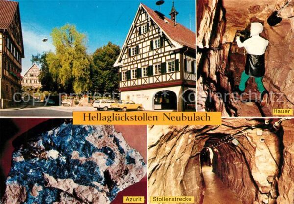 Neubulach Hellaglückstollen Hauer Azurit Stollens