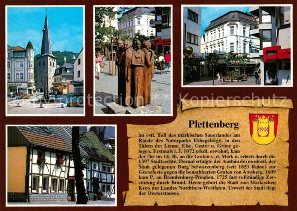Plettenberg Kirche Marktplatz Plastik Ortsmotive