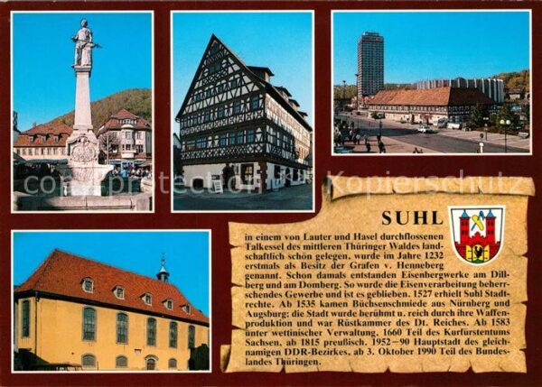 Suhl Thueringer Wald Marktbrunnen Rathaus Waffenmuseum Haupt