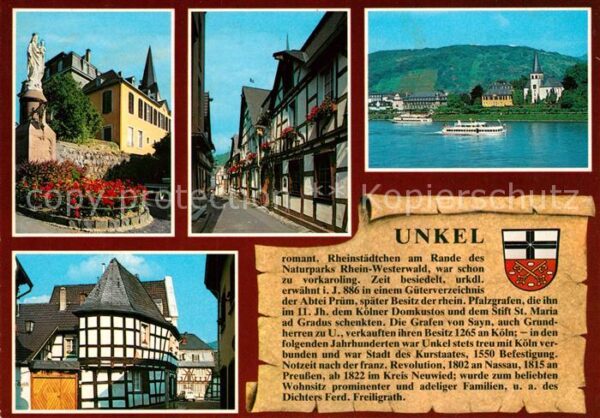 Unkel Rhein Denkmal Brunnen Gasse Rheinpartie Fachw