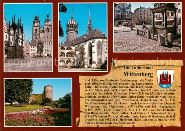 Wittenberg Lutherstadt Markt Rathaus Lutherdenkmal Schlosskirc