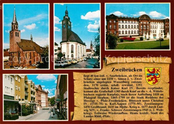 Zweibruecken Pfalz Alexanderkirche Karlskirche Schloss Fus