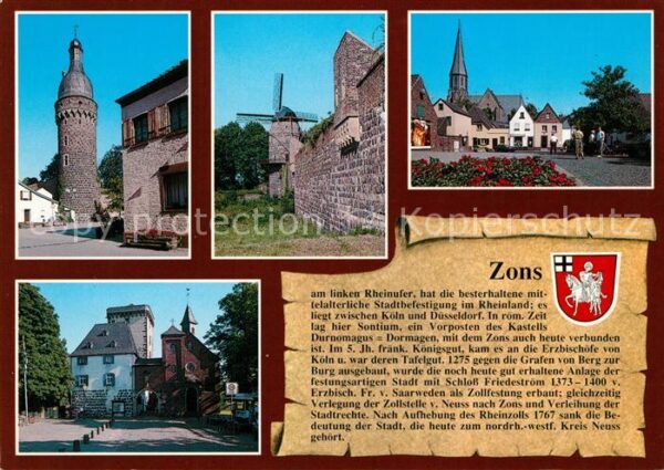 Zons Jüddeturm Mühlenturm und Stadtmauer Sch