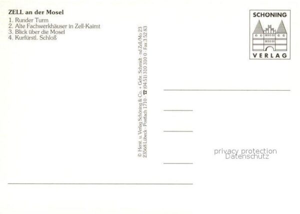 Zell Mosel Runder Turm Alte Fachwerkhäuser Moselbl – Bild 2