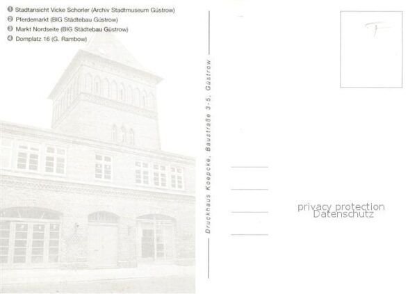 Guestrow Mecklenburg Vorpommern Stadtblick Vicke Schorler Pferdemarkt N – Bild 2