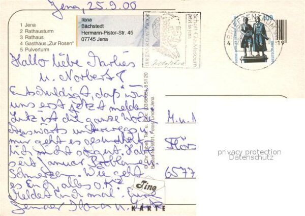 Jena Thueringen Rathausturm Gasthaus Zur Rosen Pulvertu – Bild 2
