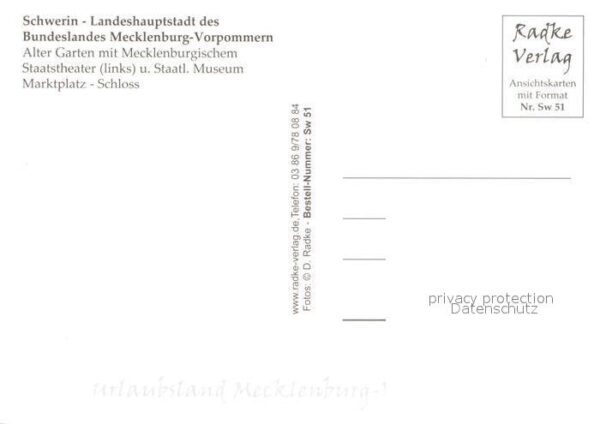 Schwerin Mecklenburg Staatstheater Museum Marktplatz Schloss – Bild 2