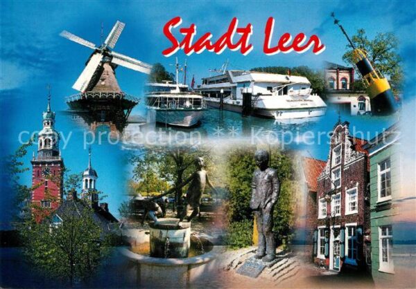 Leer Ostfriesland Windmühle Hafen Kirche Denkmal