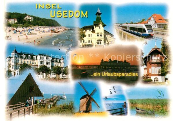 Usedom Windmühle Seebrücke Strand Seebäderhäus