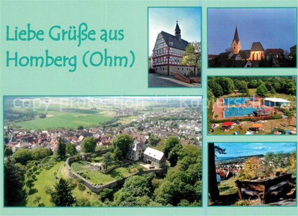 Homberg Ohm Rathaus Fliegeraufnahme Schwimmbad