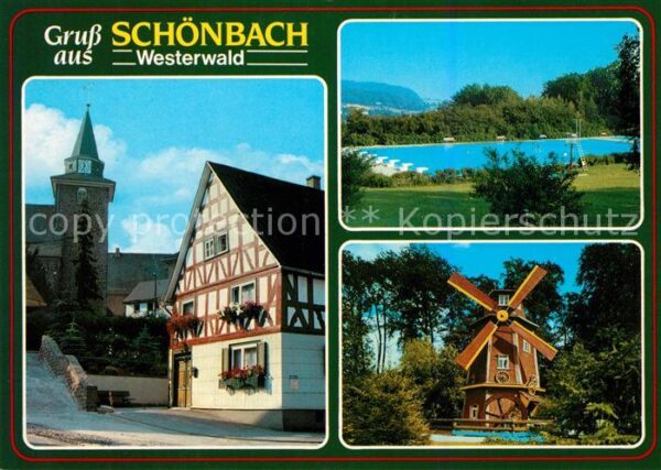 Herborn Hessen Schönbach Mühle Schwimmbad Ortsansicht