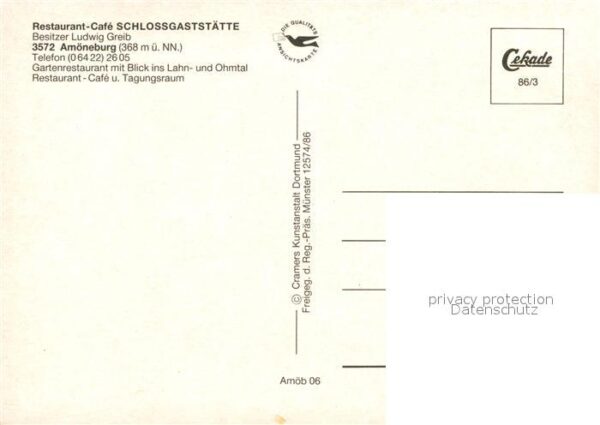 Amoeneburg Fliegeraufnahme Schlossgaststätte – Bild 2