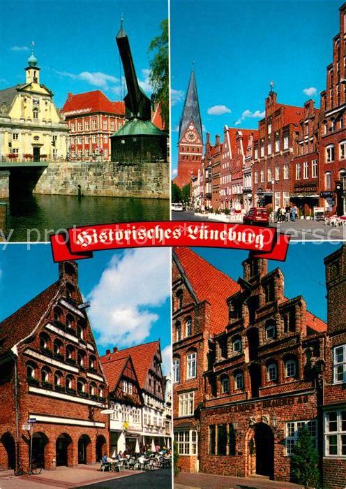 Lueneburg Giebelhäuser am Sande Alter Hafen Kran