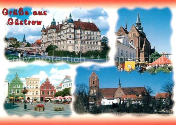Guestrow Mecklenburg Vorpommern Rathaus Kirche Marktplatz Schloss Dom