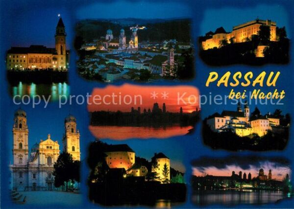 Passau Stadtansichten Nachtaufnahme