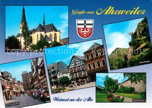 Ahrweiler Ahr Marktplatz Laurentiuskirche Stadtmauer