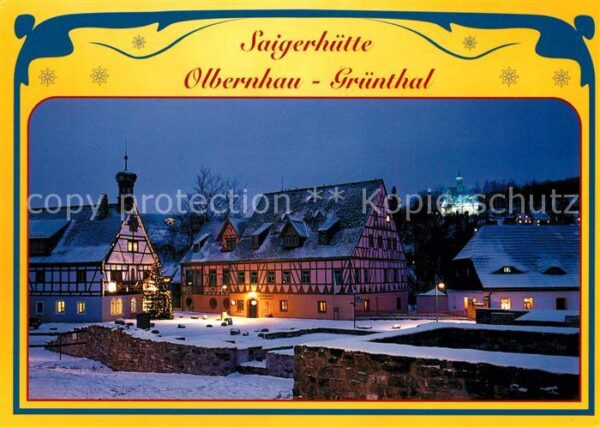 Gruenthal Olbernhau Saigerhütte Winter Abendstimmung