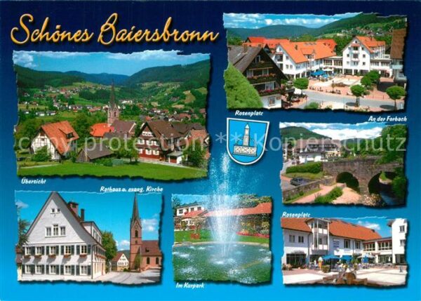 Baiersbronn Schwarzwald Rathaus Evangelische Kirche Rosenplatz