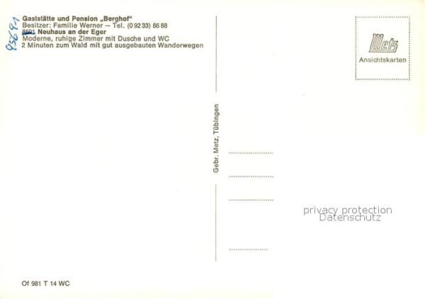 Neuhaus Eger Gaststätte-Pension Berghof – Bild 2