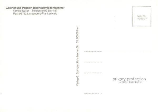 Lichtenberg Oberfranken Gasthof-Pension Blechschmiedenhammer – Bild 2