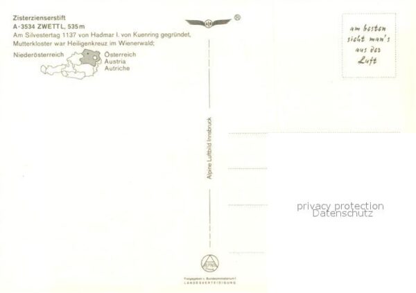 Zwettl-Niederoesterreich Fliegeraufnahme Zisterzienserstift – Bild 2