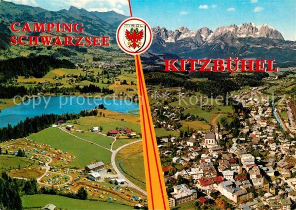 Kitzbuehel Tirol Fliegeraufnahme Camping Schwarzsee