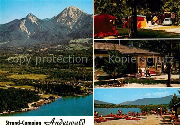 Faak am See Finkenstein Fliegeraufnahme Strand-Camping Anderwal
