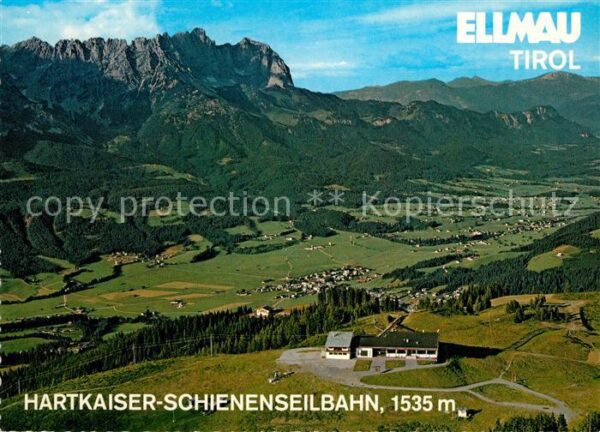Ellmau Tirol Fliegeraufnahme Hartkaiser-Schienenseil