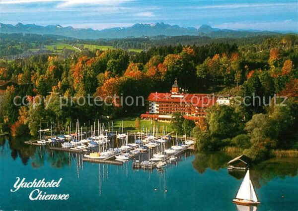 Prien Chiemsee Fliegeraufnahme Yachthotel Chiemsee
