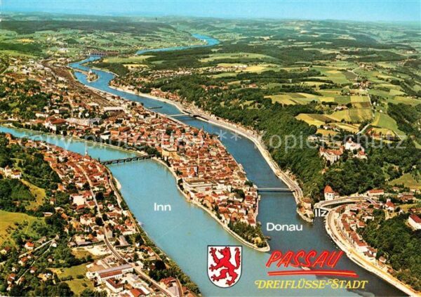 Passau Fliegeraufnahme Inn Donau