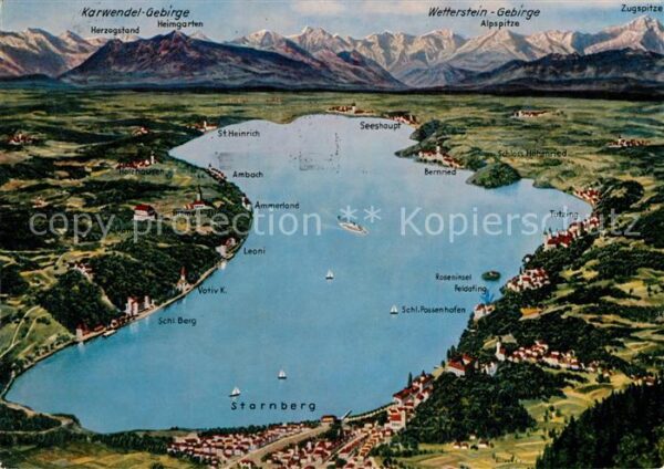Starnberg Panoramakarte Leoni Ambach Ammerland