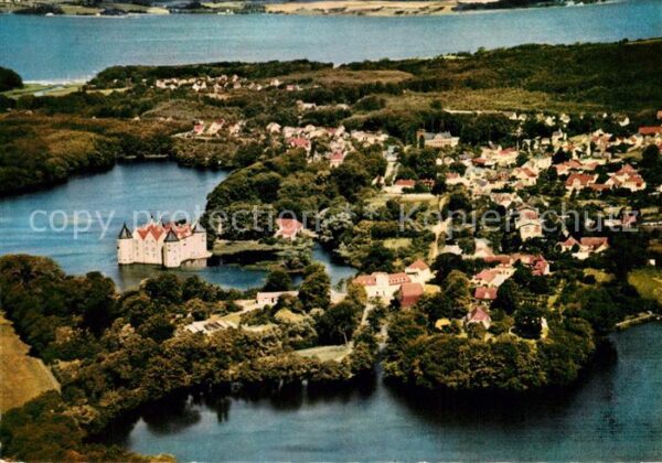 Gluecksburg Ostseebad Fliegeraufnahme Schloss Küste von Dänem