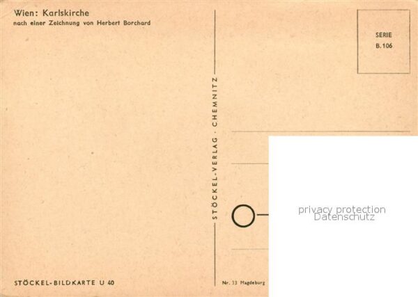 Wien Karlskirche Zeichnung Herbert Borchard – Bild 2