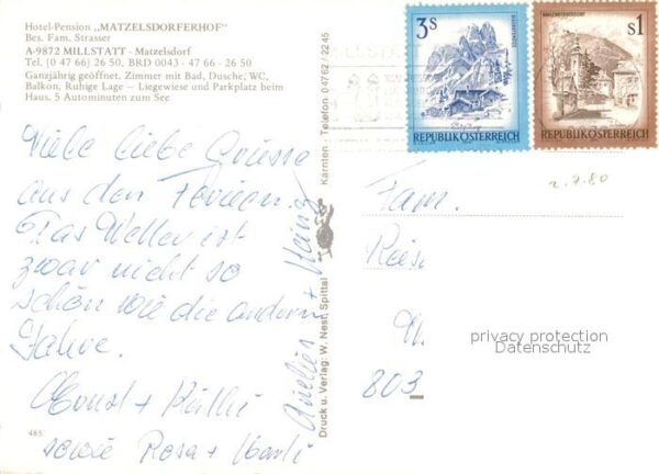 Millstatt Millstaettersee Hotel Pension Matzelsdorferhof – Bild 2