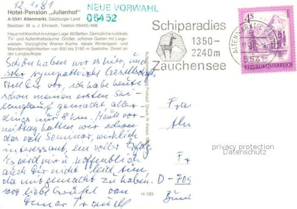 Altenmarkt Pongau Hotel Pension Julienhof – Bild 2