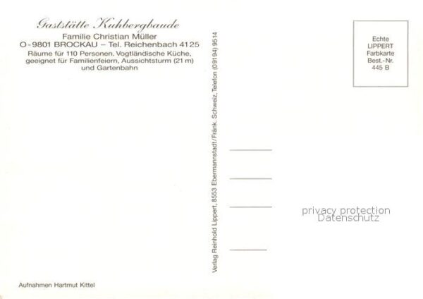 Brockau Netzschkau Gaststätte Kuhbergbaude Aussichtsturm G – Bild 2