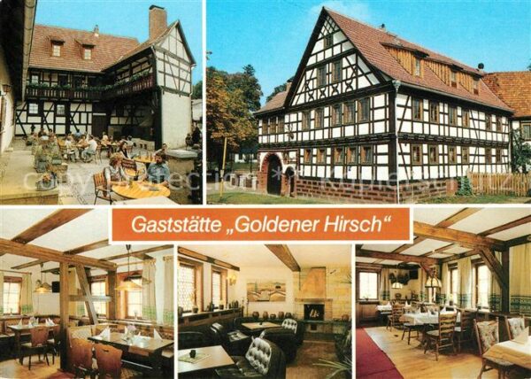 Neundorf Suhl Gaststätte Goldener Hirsch Fachwerkhaus