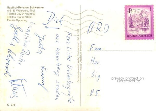 Weerberg Gasthof Pension Schwanner Fremdenzimmer – Bild 2