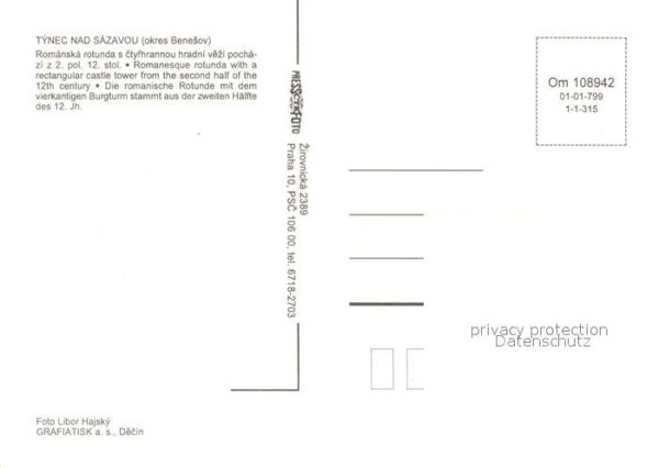 Tynec nad Sazavou Romanische Rotunde Burgturm 12. Jhdt. – Bild 2