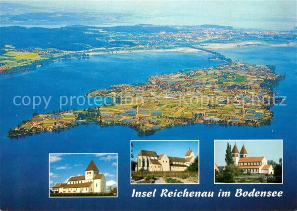 Insel Reichenau Fliegeraufnahme Kirche